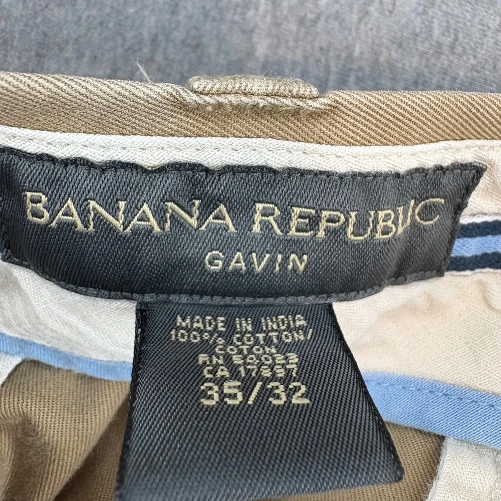 Banana Republic Chino Pants Mens‎ 35x32 Tan Y2K Gavin Straight Leg Casual Preppy